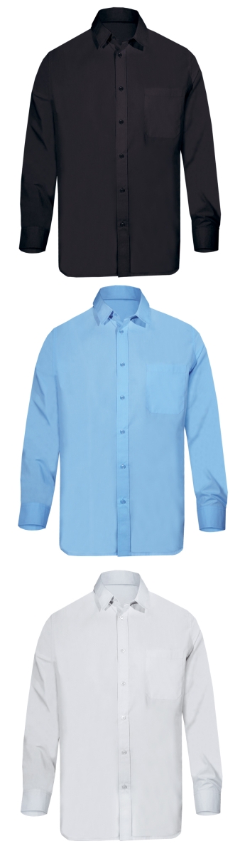 Επίσημο ανδρικό πουκάμισο POPLIN με τσέπη και μακριά μανίκια.