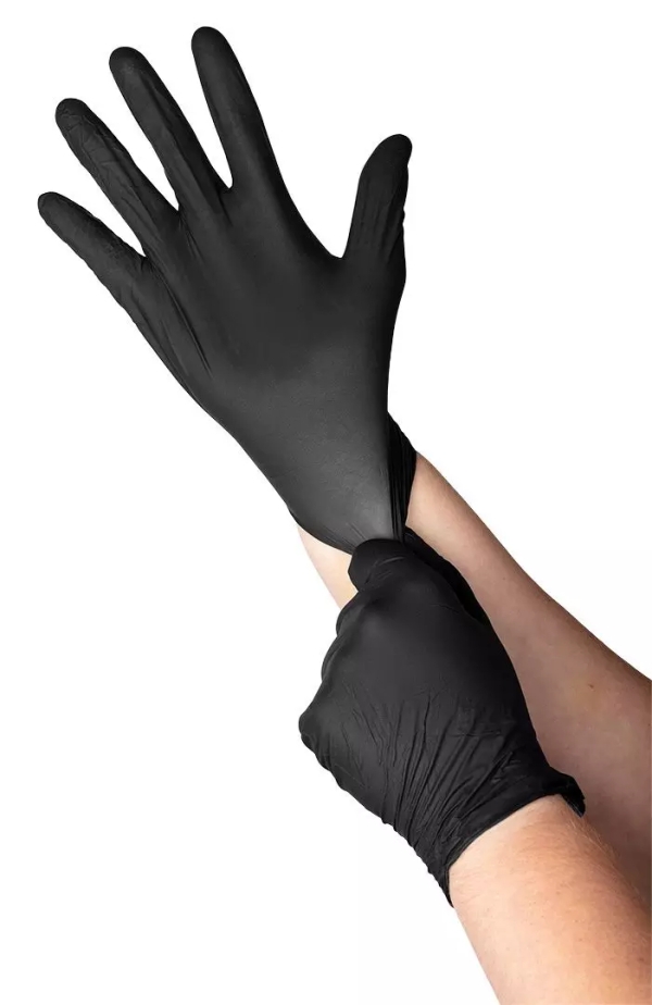 Нитрилни ръкавици, черни, 100 броя, 97-691