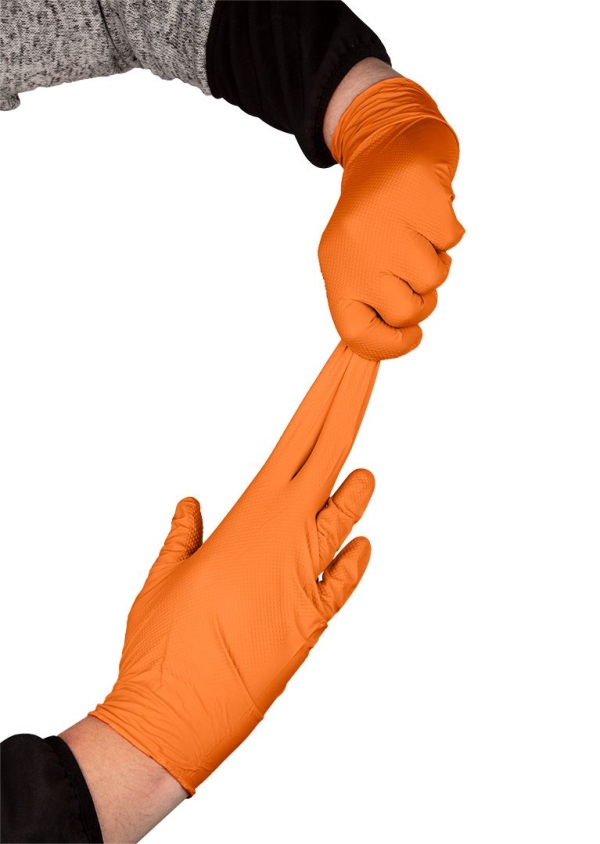 Γάντια νιτριλίου, πορτοκαλί, 50 τεμάχια, 97-690