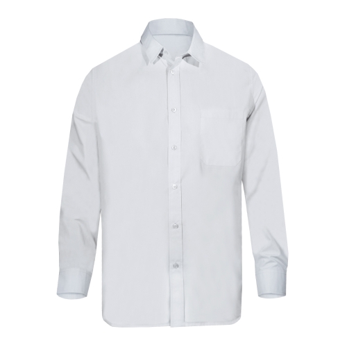 Επίσημο ανδρικό πουκάμισο POPLIN με τσέπη και μακριά μανίκια.