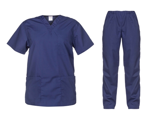 Set tunica și pantaloni Unisex - CESARE (bleumarin)