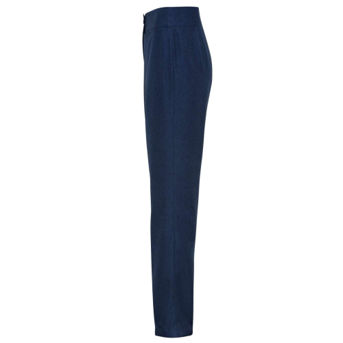 Pantaloni albastru cu talie înaltă, din cea mai moale și fină țesătură, PR536