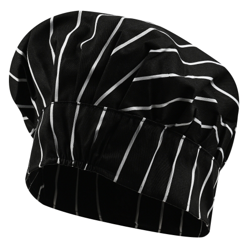 Готварска шапка, черна с бяло райе