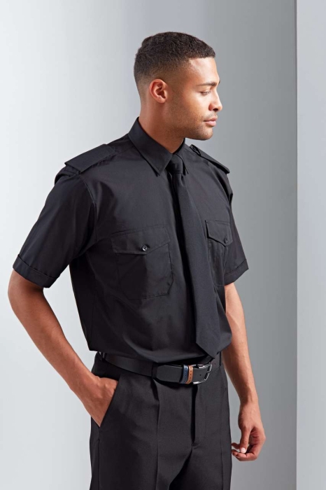 Мъжка риза с къс ръкав за охранители PR212, с пагони