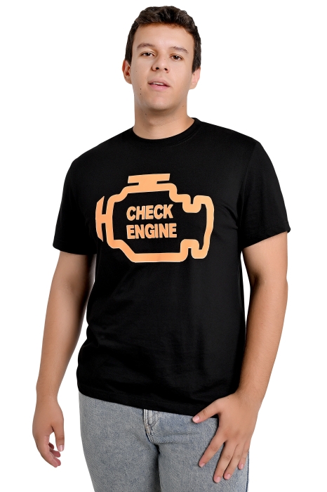 Мъжка тениска с надпис CHECK ENGINE,  F290114