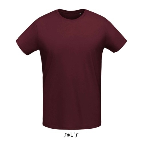 Ανδρικό μπλουζάκι με στρογγυλή λαιμόκοψη, σκούρο κόκκινο,SO02855*οξ