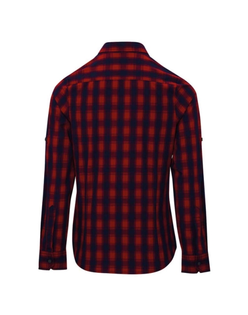 Βαμβακερό καρό πουκάμισο (κόκκινο/σκούρο μπλε) PR3502