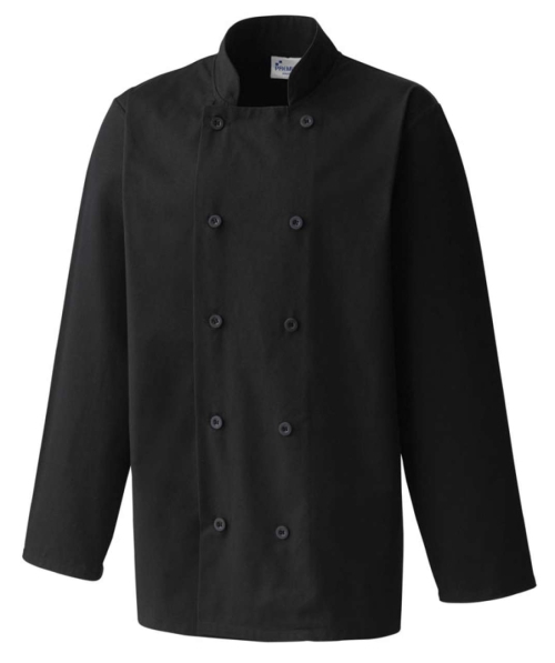 Jachetă de bucătar cu mânecă lungă (neagră) PR6572
