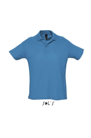 Мъжка поло тениска SOL'S SUMMER II, синьо aqua, SO11342