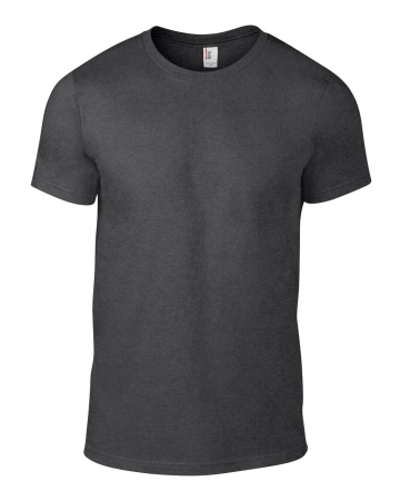 Мъжка тениска, тъмно сив меланж, 100% памук, AN980*hdg