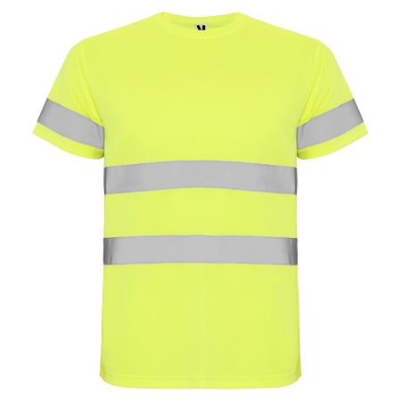 Тениска със светлоотразителни ленти DELTA, жълт неон