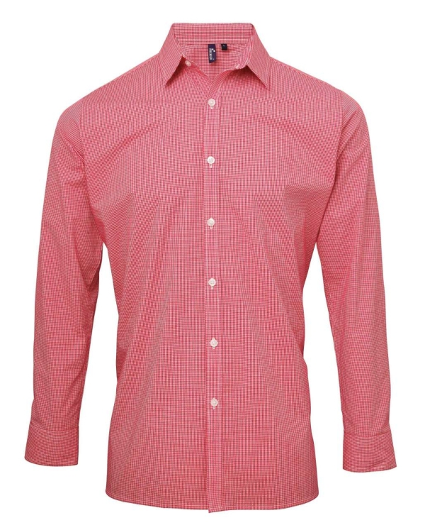 Мъжка карирана риза (червено-бяло) PR2201