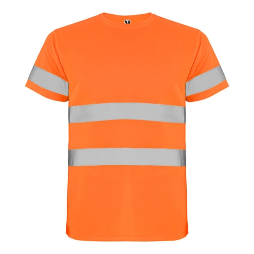 Тениска със светлоотразителни ленти DELTA, оранжев неон