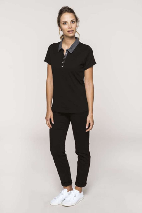 Дамска двуцветна риза (тъмно сиво/черно) KA2612
