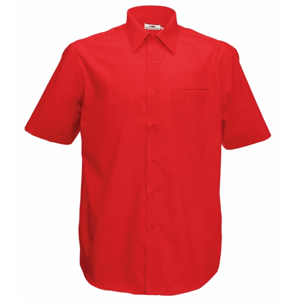 Риза за охранители с къс ръкав - червена