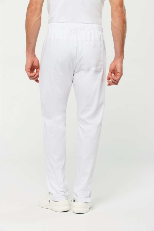Pantaloni unisex din bumbac alb