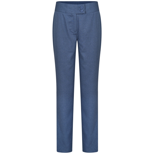 Панталон с висока талия, син меланж, от най-най мекия и фин плат, PR536