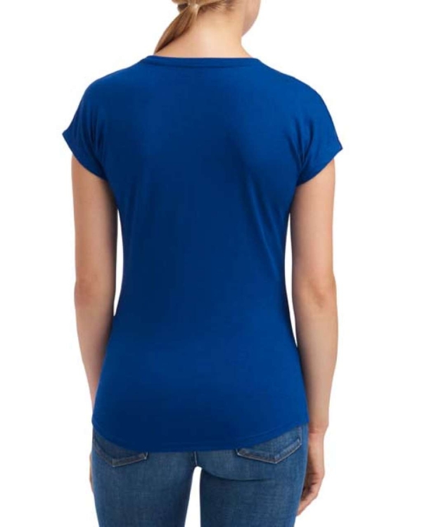 Дамска тениска с V-образно деколте, Атлантическо син, ANL6750V*atbl