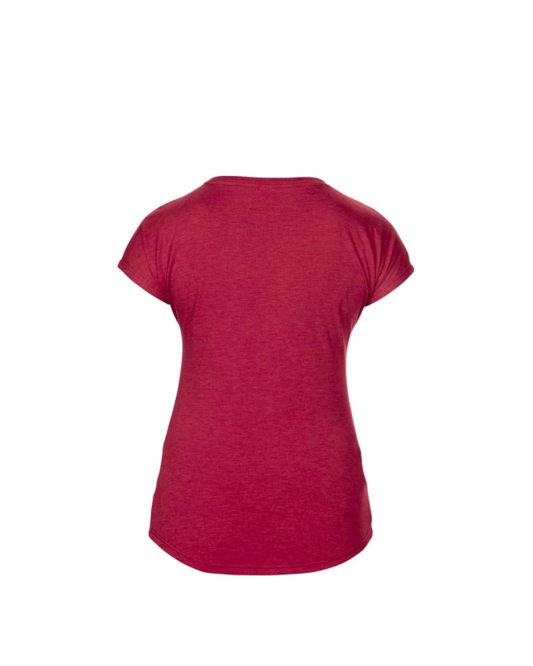 Дамска тениска с V-образно деколте, Червен меланж, ANL6750V*hre