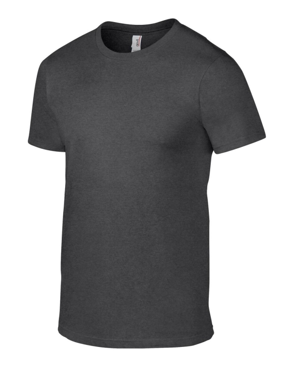 Мъжка тениска, тъмно сив меланж, 100% памук, AN980*hdg