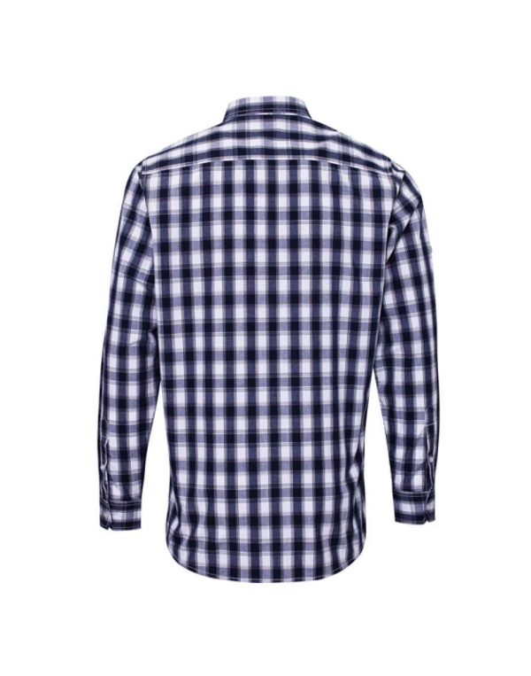 Мъжка памучна,карирана риза (бяло /тъмно синьо ) PR2504