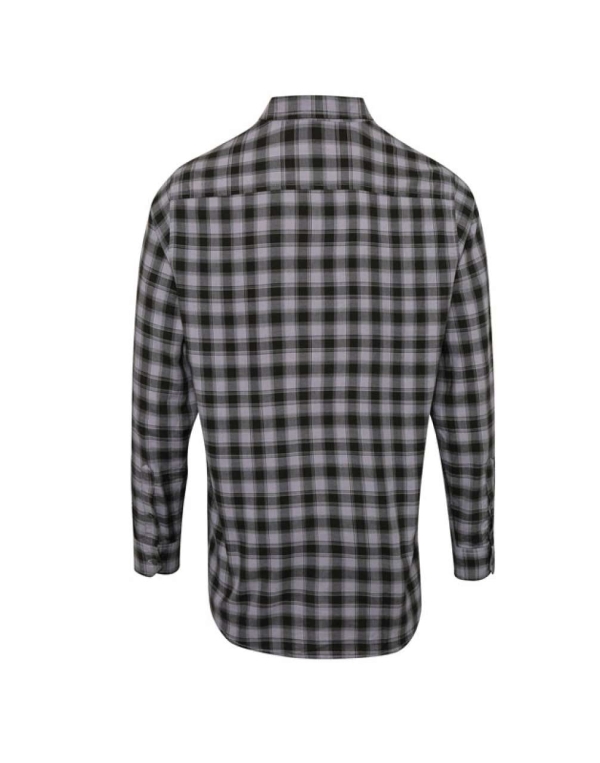 Мъжка памучна,карирана риза (сиво /черно ) PR2503