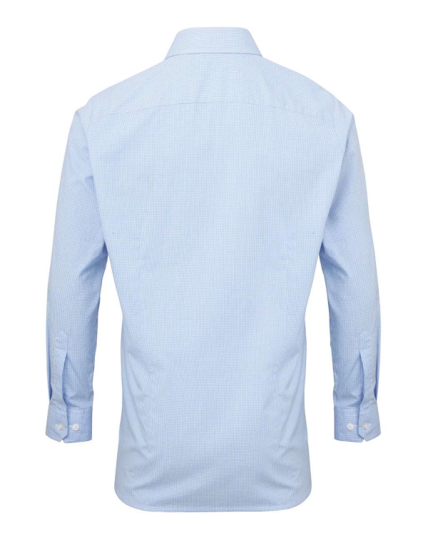 Мъжка карирана риза (светло синьо-бяло) PR2204