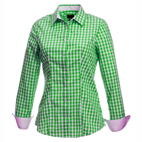 Дамска риза с дълъг ръкав зелена пепи