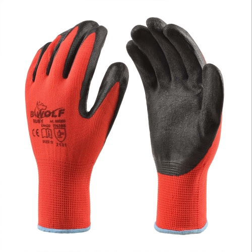 Работни ръкавици RUBY | Червено | Черно