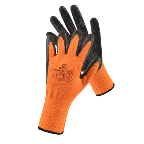 Работни ръкавици DRAGON | Оранжево | Черно