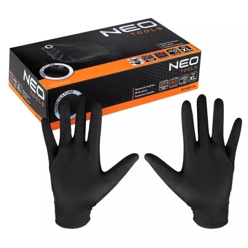 Нитрилни ръкавици черни 100 броя размер XL