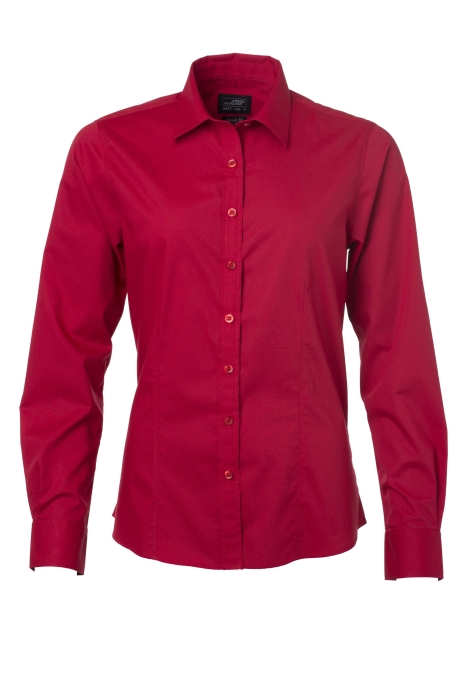 Дамска класическа риза Poplin, червена