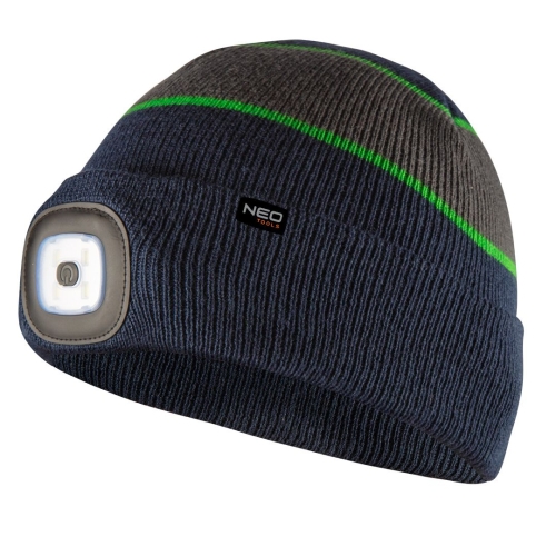 Καπέλο με φακό LED, σκούρο μπλε-γκρι-πράσινο PREMIUM,81-630