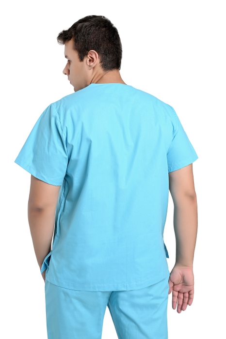 Комплект туника М3 и панталон италиански джоб син 100% памук, 02082023, синьо електрик