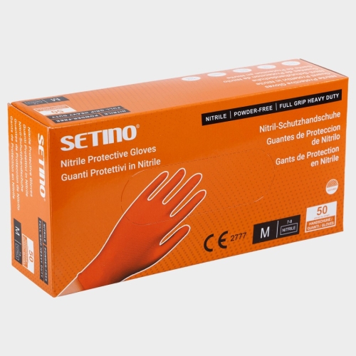 Γάντια νιτριλίου μιας χρήσης SETINO NITRILE ORANGE, 04300161