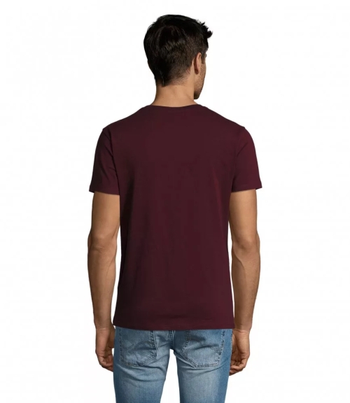 Мъжка тениска с кръгло деколте, тъмно червена, SO02855*ox
