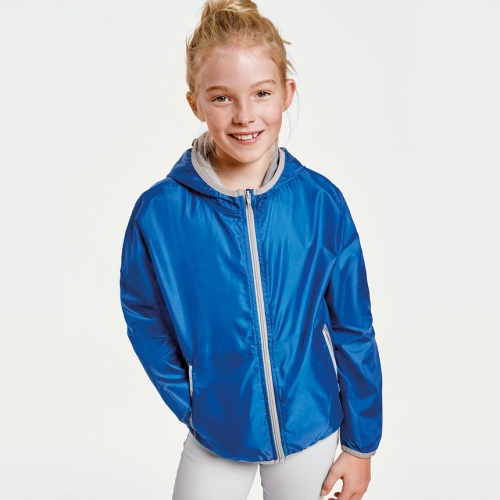 Jachetă cu glugă pentru copii, rezistentă la umiditate și vânt, albastru regal, ID448*rb
