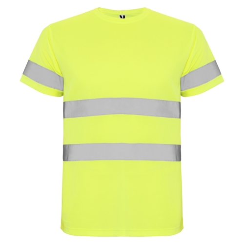 Тениска със светлоотразителни ленти DELTA, жълт неон