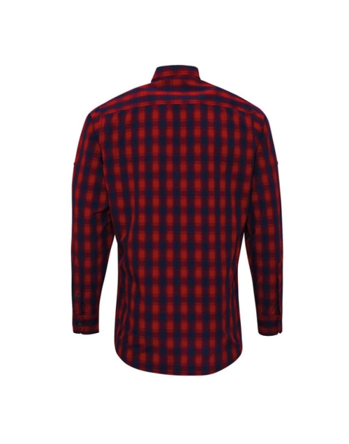 Мъжка памучна,карирана риза (червено /тъмно синьо ) PR2502