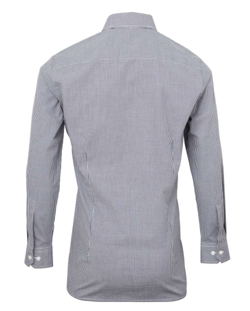 Мъжка карирана риза (тъмно синьо-бяло) PR2203