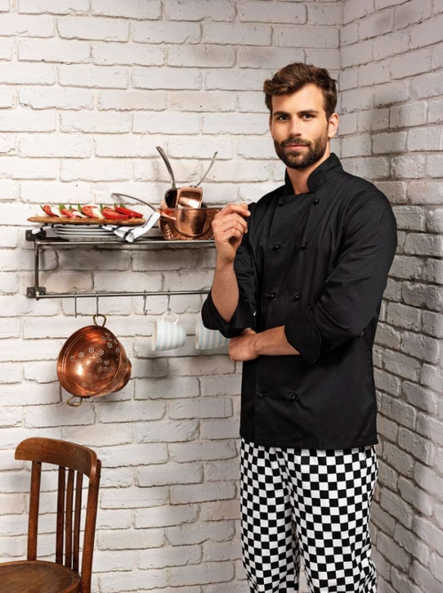 Яке за готвачи с дълъг ръкав (черно) PR6611